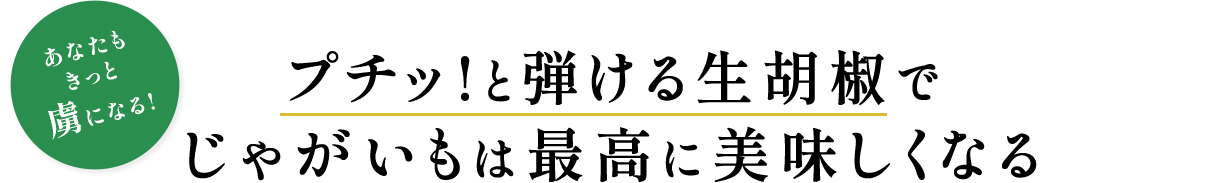 あなたもきっと虜になる!プチッ!と弾ける生胡椒でじゃがいもは最高に美味しくなる
