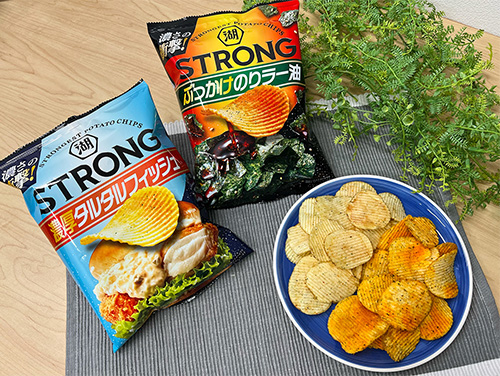 湖池屋STRONG　濃厚タルタルフィッシュ　ぶっかけのりラー油登場！