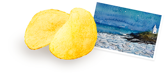 オホーツクの塩がじゃがいもの味を引き立てるポテトチップス