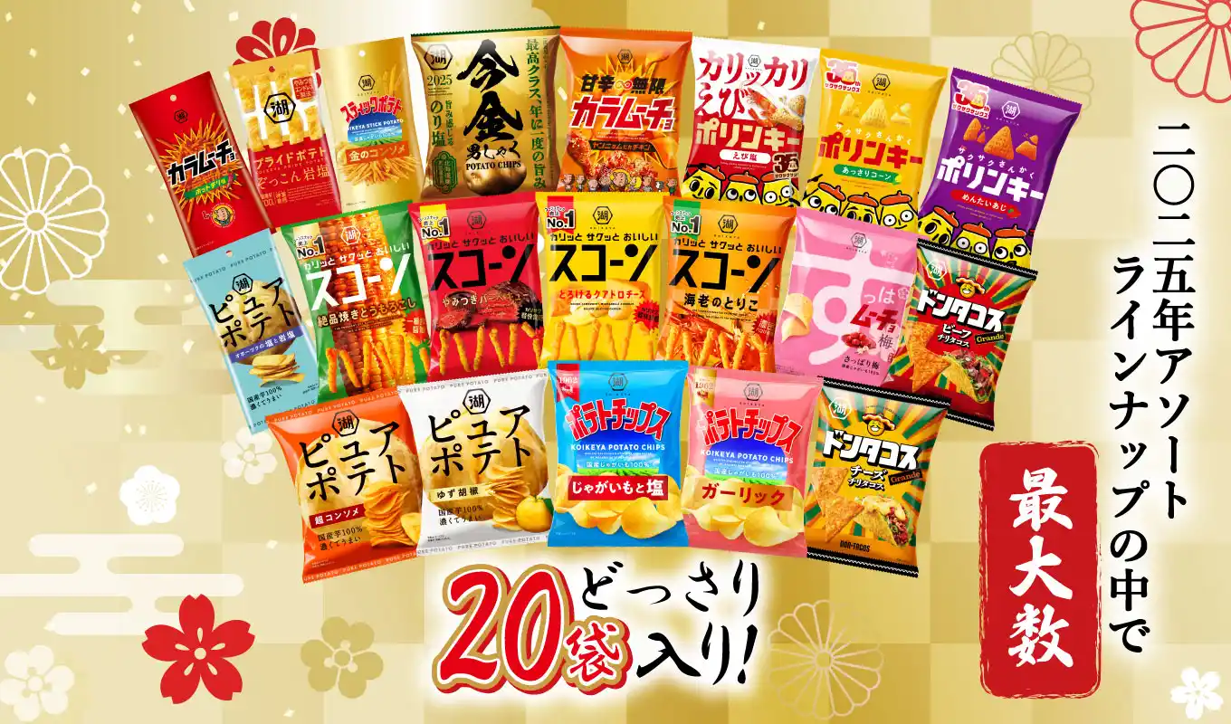 湖池屋のスナックが、どっさり20品入り！