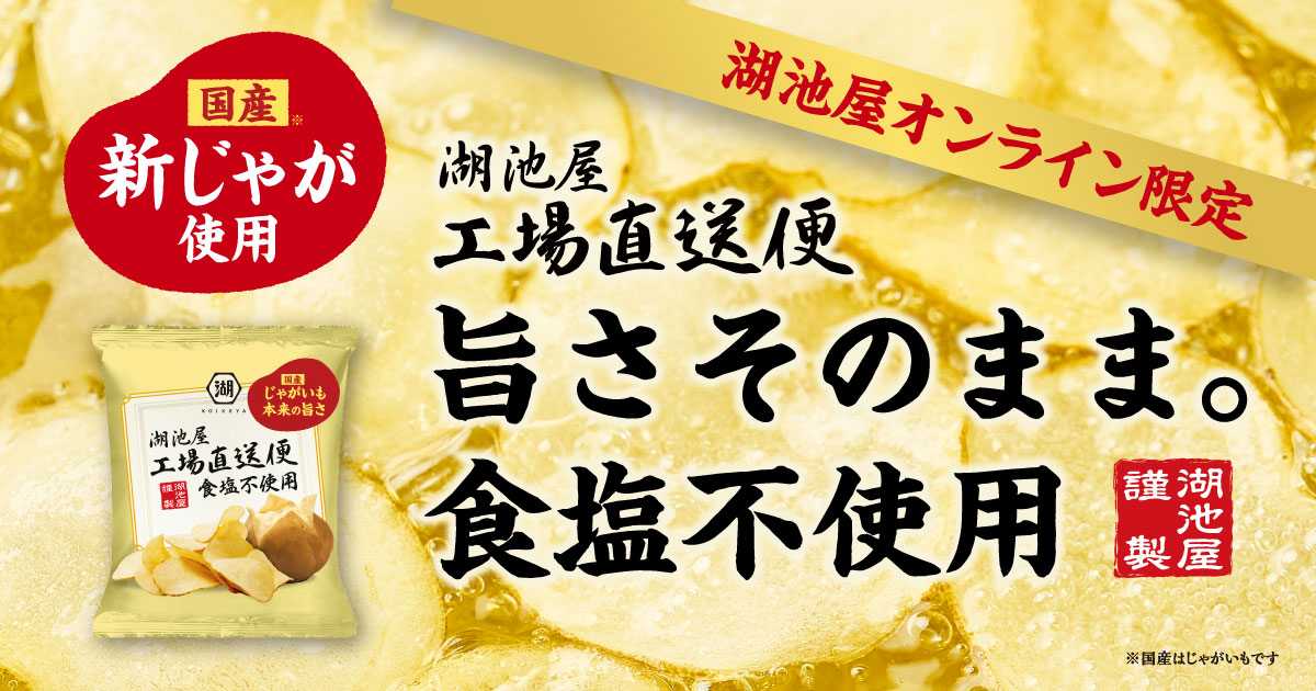 揚げたてポテトチップス 工場直送便 食塩不使用